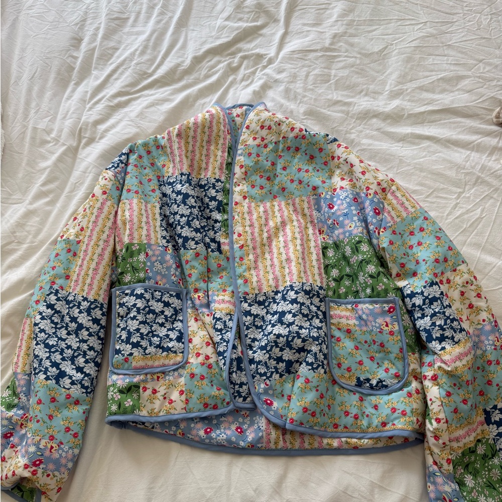 Sunday Multicolor Patchwork Teddy Jacket - image 1